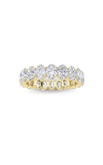 Load image into Gallery viewer, 4CTW Oval Shaped Lab Grown Diamond Split Prong Eternity Ring in 14K Gold (F/VS)
