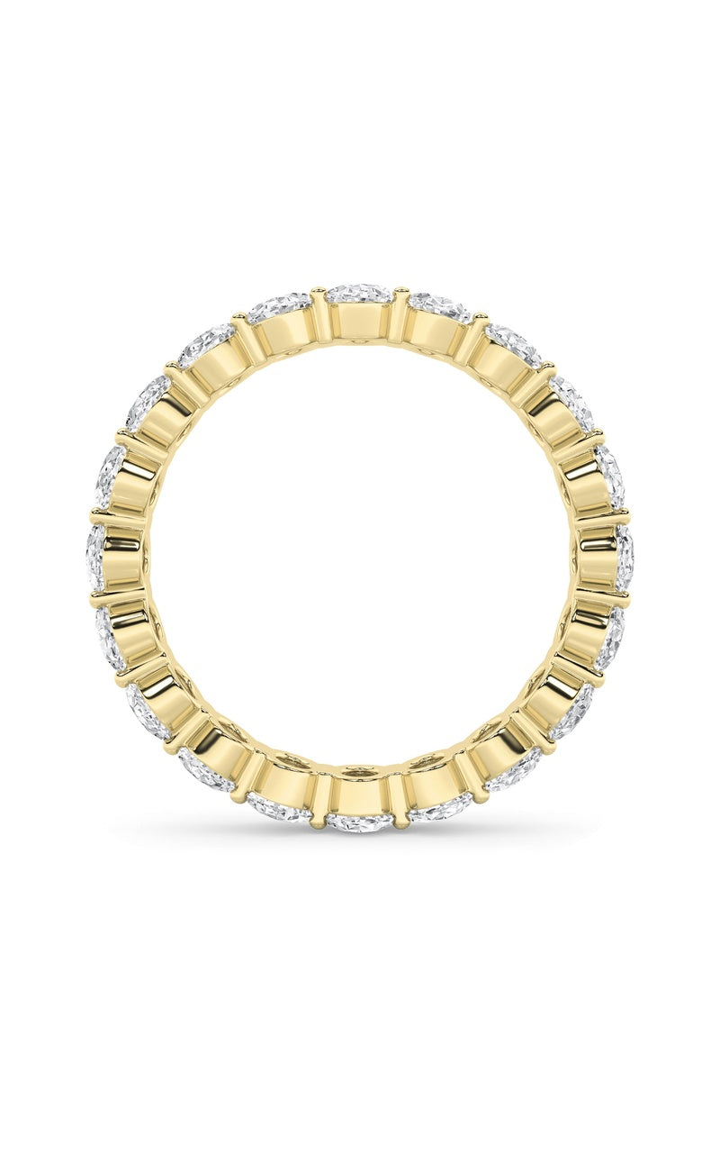 4CTW Oval Shaped Lab Grown Diamond Split Prong Eternity Ring in 14K Gold (F/VS)