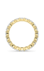 Load image into Gallery viewer, 4CTW Oval Shaped Lab Grown Diamond Split Prong Eternity Ring in 14K Gold (F/VS)
