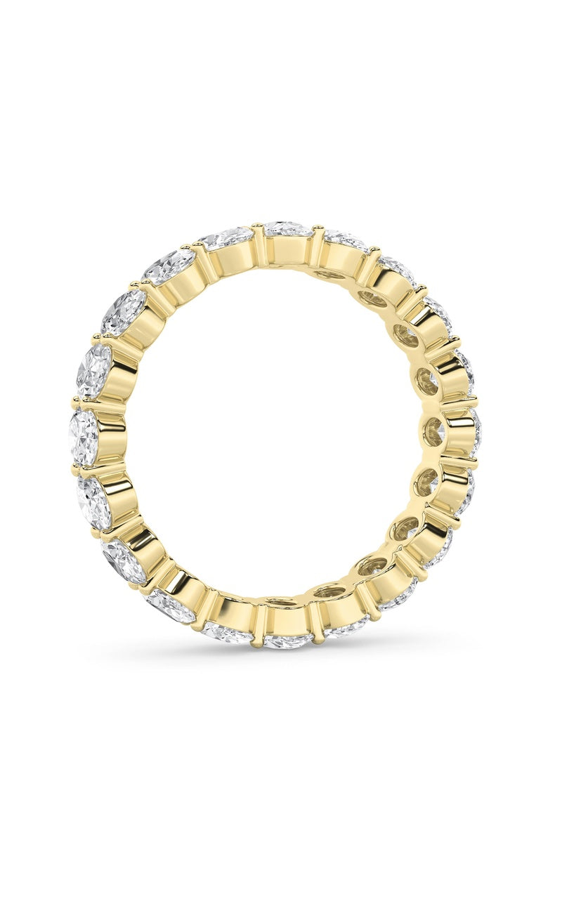 4CTW Oval Shaped Lab Grown Diamond Split Prong Eternity Ring in 14K Gold (F/VS)