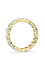Load image into Gallery viewer, 4CTW Oval Shaped Lab Grown Diamond Split Prong Eternity Ring in 14K Gold (F/VS)
