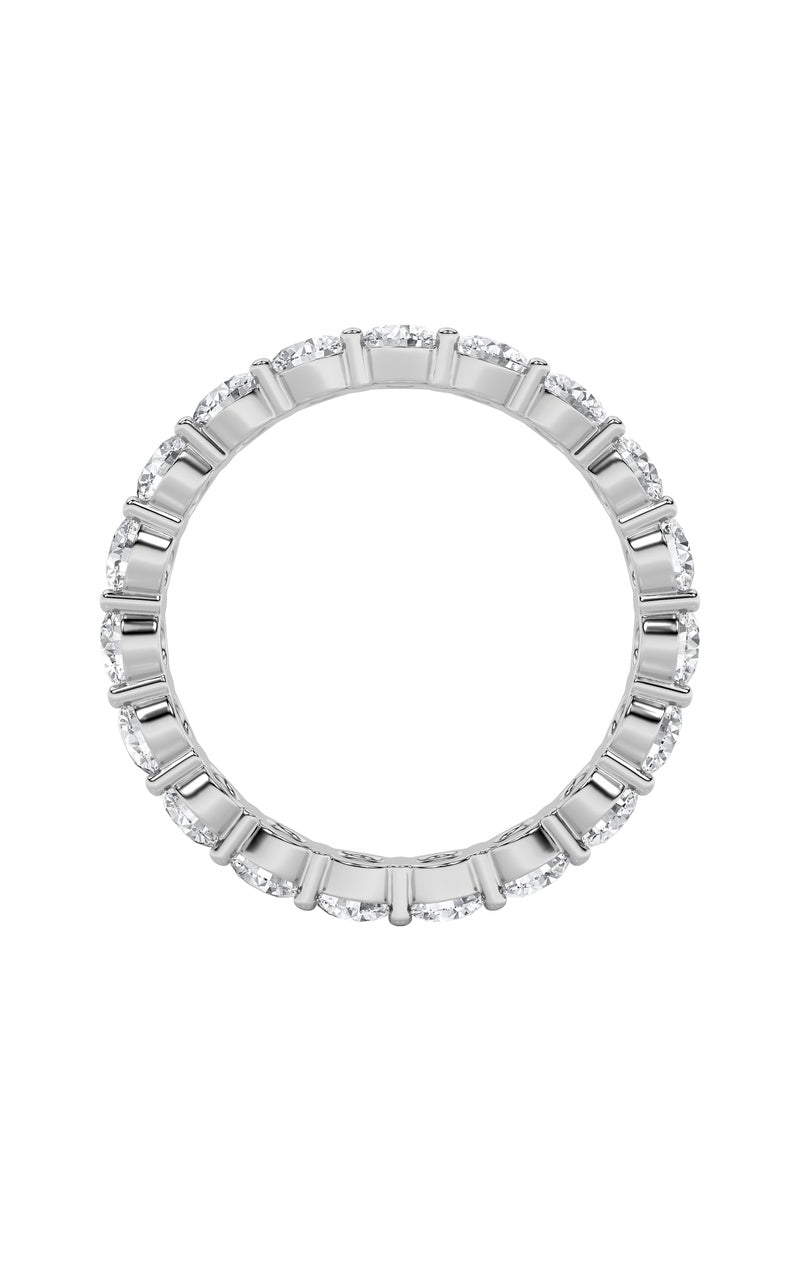 4CTW Round Shaped Lab Grown Diamond Split Prong Eternity Ring in 14K Gold (F/VS)