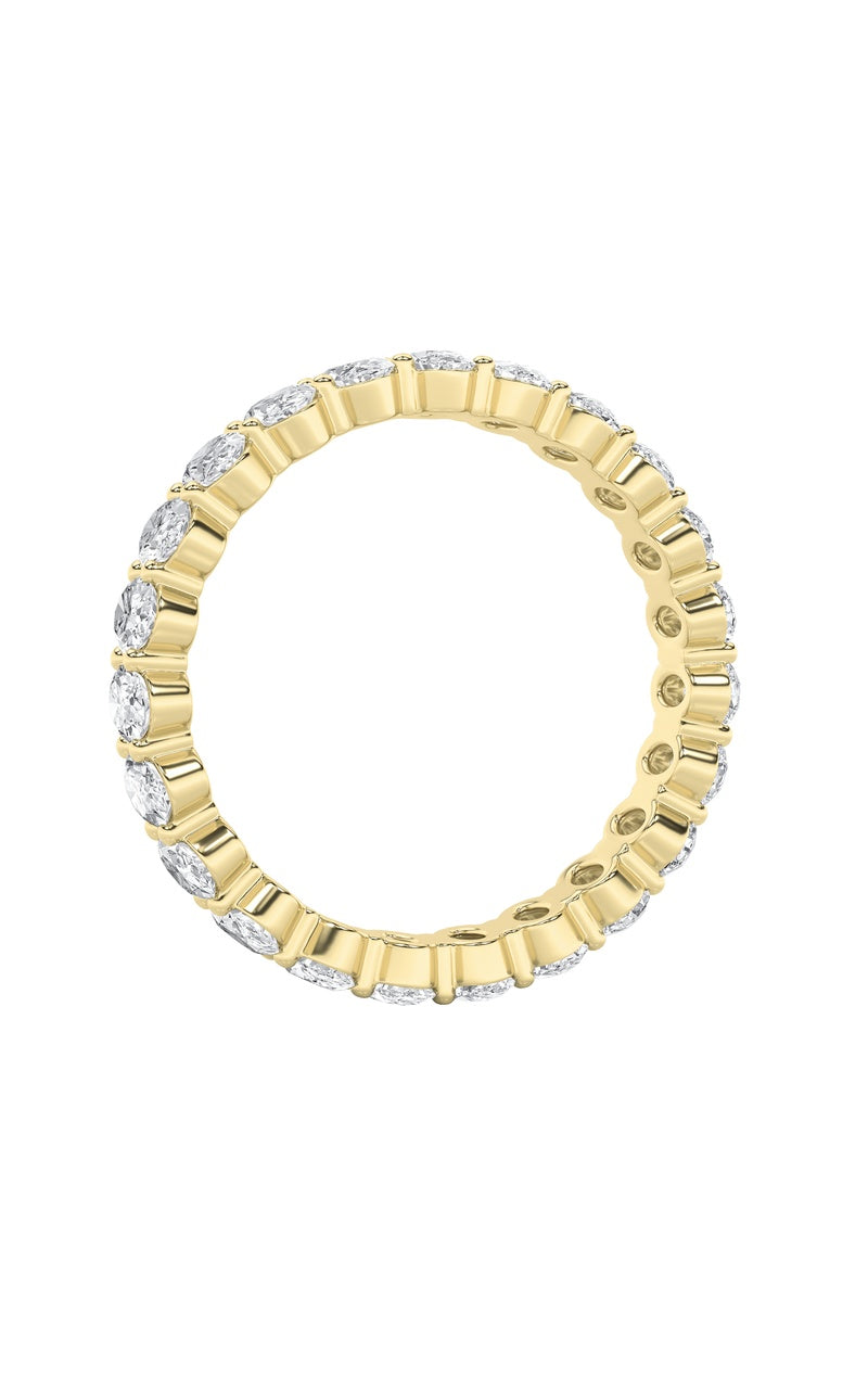 4.75CTW Oval Shaped Lab Grown Diamond Split Prong Eternity Ring in 14K Gold (F/VS)