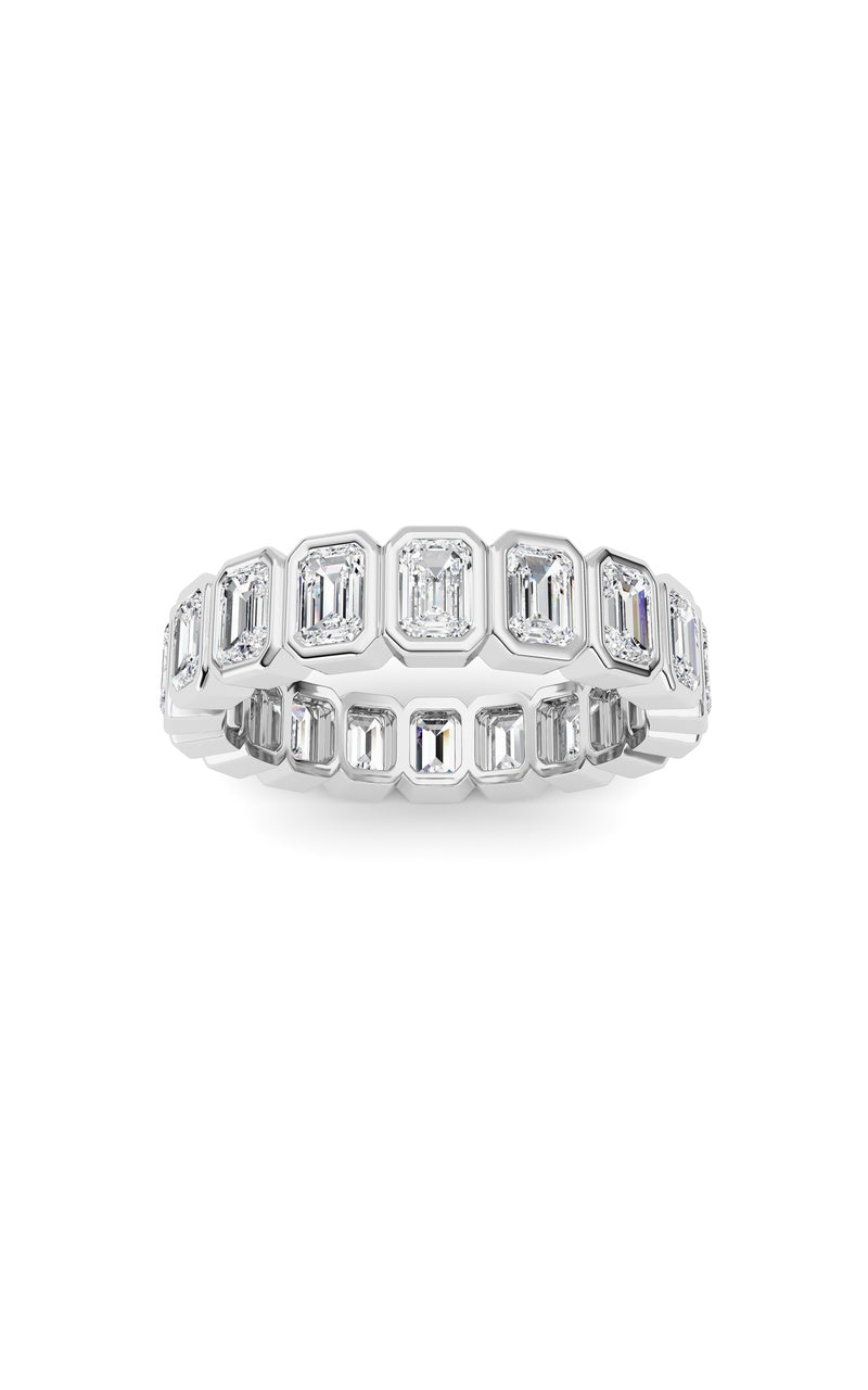 2.2CTW Emerald Shaped Lab Grown Diamond (F/VS) Eternity Band Ring in 14K Gold