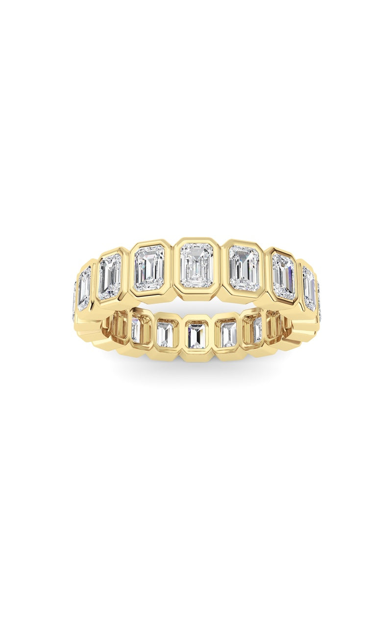 2.2CTW Emerald Shaped Lab Grown Diamond (F/VS) Eternity Band Ring in 14K Gold
