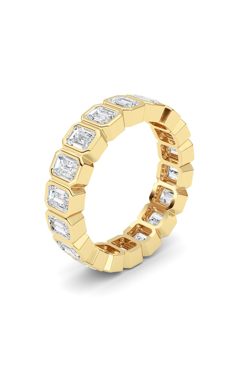 2.2CTW Emerald Shaped Lab Grown Diamond (F/VS) Eternity Band Ring in 14K Gold
