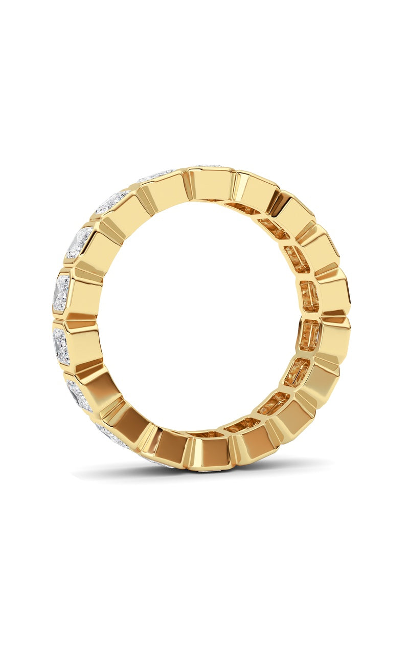 2.2CTW Emerald Shaped Lab Grown Diamond (F/VS) Eternity Band Ring in 14K Gold