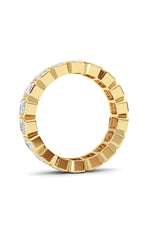 Load image into Gallery viewer, 2.2CTW Emerald Shaped Lab Grown Diamond (F/VS) Eternity Band Ring in 14K Gold
