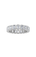 Load image into Gallery viewer, 2.5CTW Emerald Shaped Lab Grown Diamond (F/VS) Eternity Band Ring in 14K Gold
