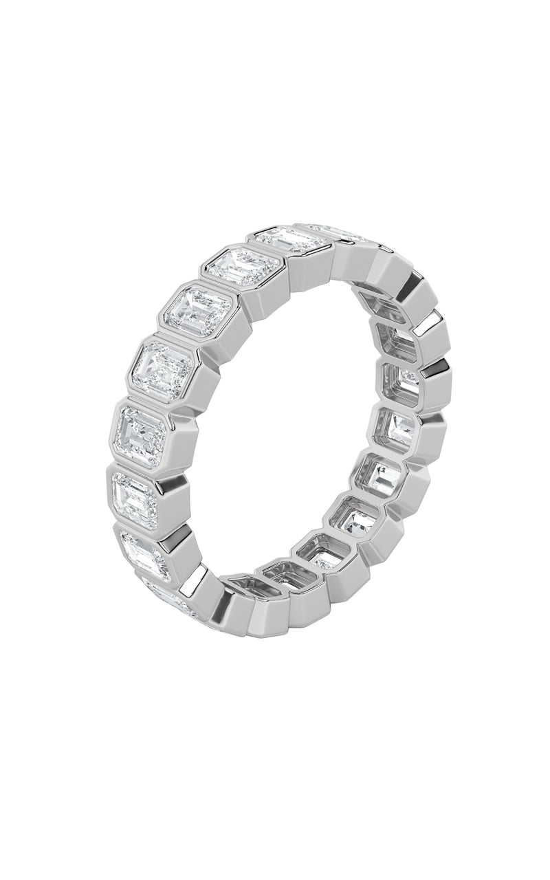 2.5CTW Emerald Shaped Lab Grown Diamond (F/VS) Eternity Band Ring in 14K Gold