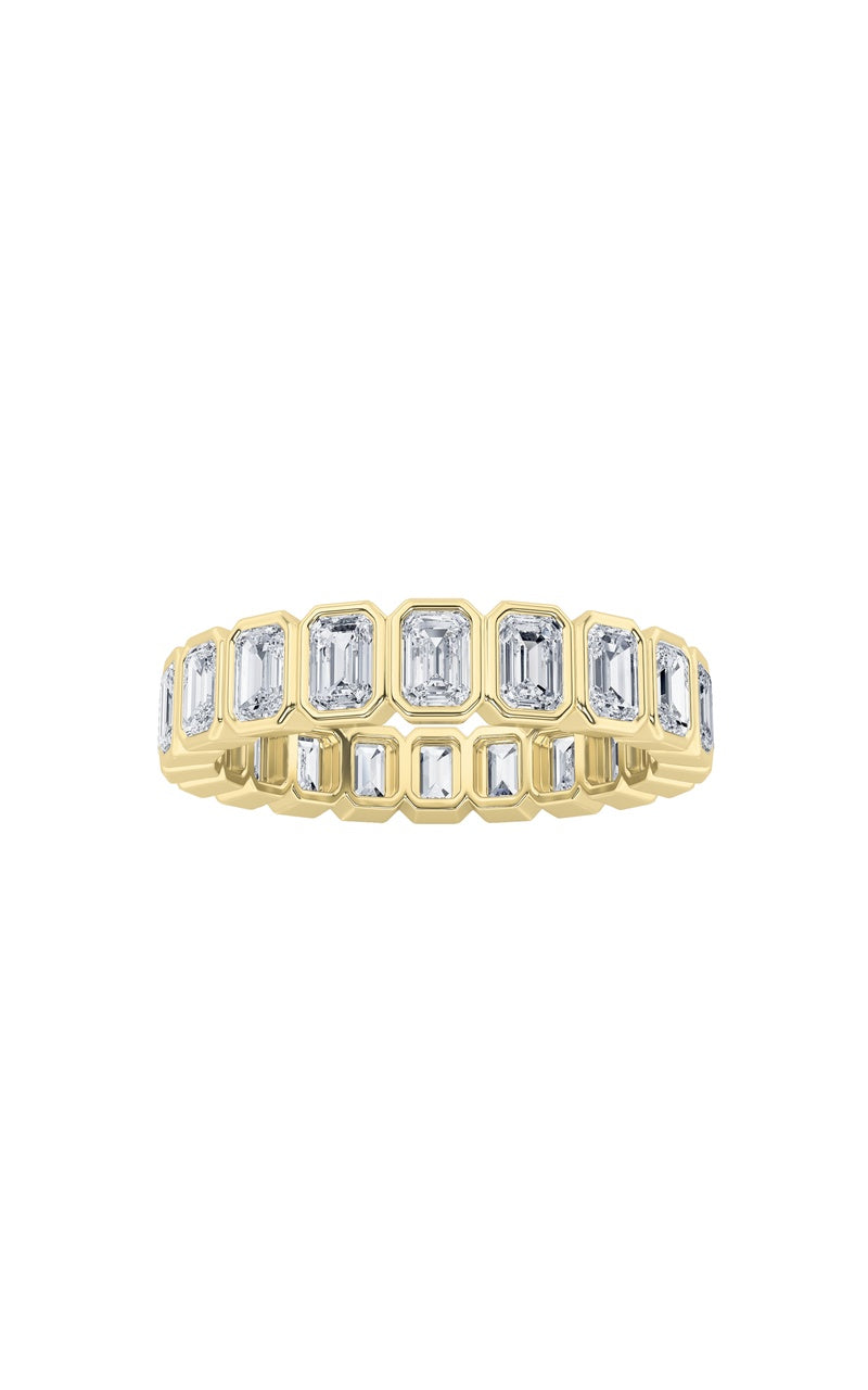2.5CTW Emerald Shaped Lab Grown Diamond (F/VS) Eternity Band Ring in 14K Gold