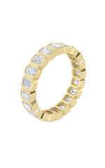 Load image into Gallery viewer, 2.5CTW Emerald Shaped Lab Grown Diamond (F/VS) Eternity Band Ring in 14K Gold
