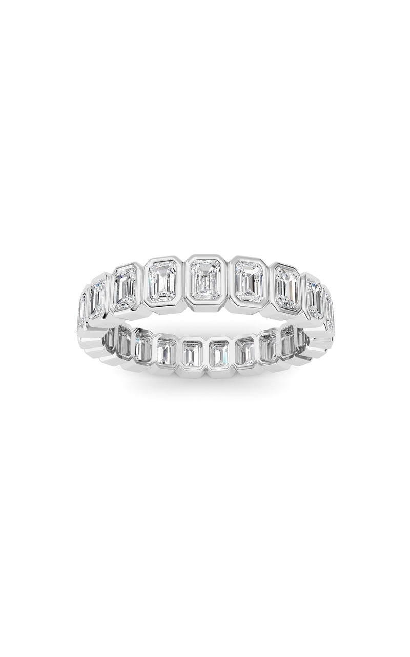 2.6CTW Emerald Shaped Lab Grown Diamond (F/VS) Eternity Band Ring in 14K Gold
