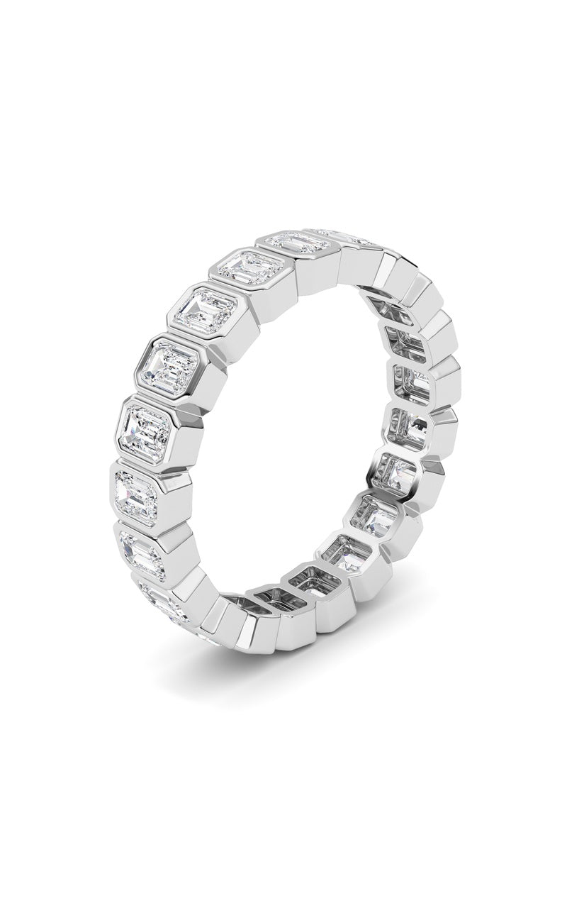 2.6CTW Emerald Shaped Lab Grown Diamond (F/VS) Eternity Band Ring in 14K Gold