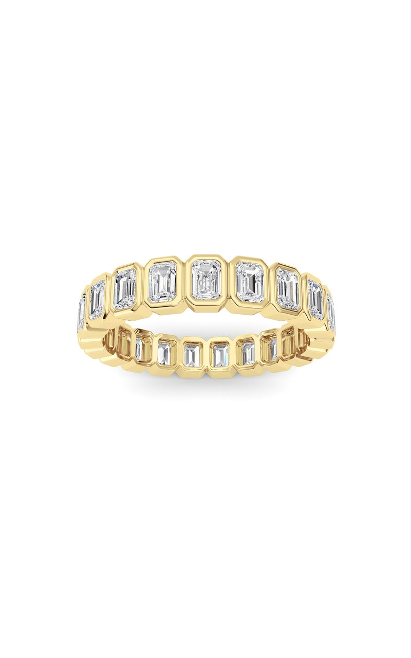 2.6CTW Emerald Shaped Lab Grown Diamond (F/VS) Eternity Band Ring in 14K Gold