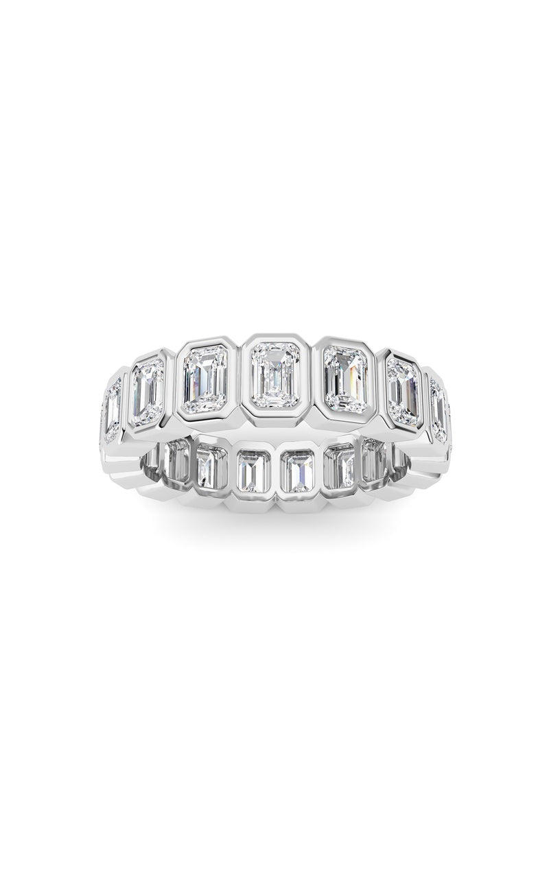 2.5CTW Emerald Shaped Lab Grown Diamond (F/VS) Eternity Band Ring in 14K Gold