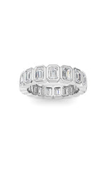 Load image into Gallery viewer, 2.5CTW Emerald Shaped Lab Grown Diamond (F/VS) Eternity Band Ring in 14K Gold
