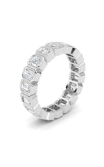 Load image into Gallery viewer, 2.75CTW Emerald Shaped Lab Grown Diamond (F/VS) Eternity Band Ring in 14K Gold
