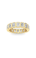 Load image into Gallery viewer, 2.75CTW Emerald Shaped Lab Grown Diamond (F/VS) Eternity Band Ring in 14K Gold
