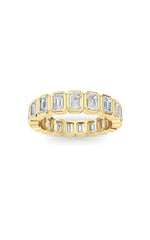 Load image into Gallery viewer, 2.75CTW Emerald Shaped Lab Grown Diamond (F/VS) Eternity Band Ring in 14K Gold
