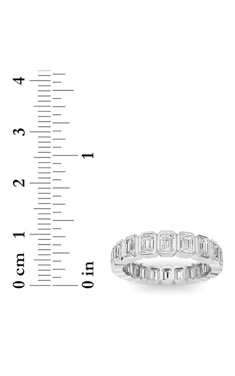 3.00CTW Emerald Shaped Lab Grown Diamond (F/VS) Eternity Band Ring in 14K Gold