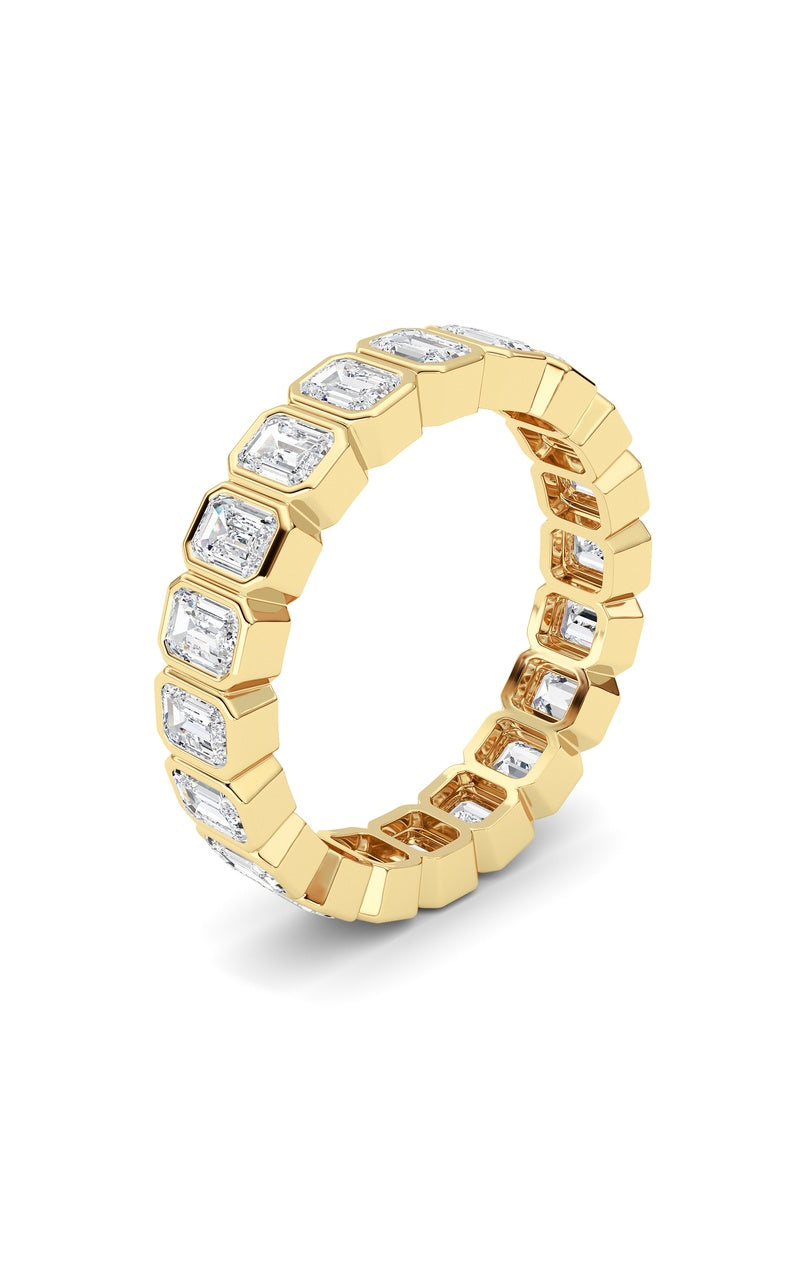 3.00CTW Emerald Shaped Lab Grown Diamond (F/VS) Eternity Band Ring in 14K Gold