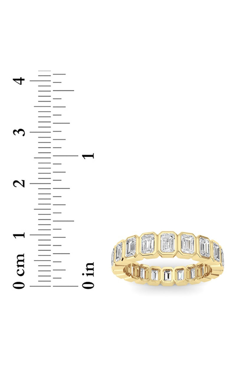 3.00CTW Emerald Shaped Lab Grown Diamond (F/VS) Eternity Band Ring in 14K Gold