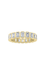 Load image into Gallery viewer, 3.25CTW Emerald Shaped Lab Grown Diamond (F/VS) Eternity Band Ring in 14K Gold
