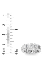 Load image into Gallery viewer, 3.2CTW Emerald Shaped Lab Grown Diamond (F/VS) Eternity Band Ring in 14K Gold
