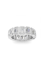Load image into Gallery viewer, 4CTW Emerald Shaped Lab Grown Diamond (F/VS) Eternity Band Ring in 14K Gold
