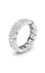 Load image into Gallery viewer, 4CTW Emerald Shaped Lab Grown Diamond (F/VS) Eternity Band Ring in 14K Gold
