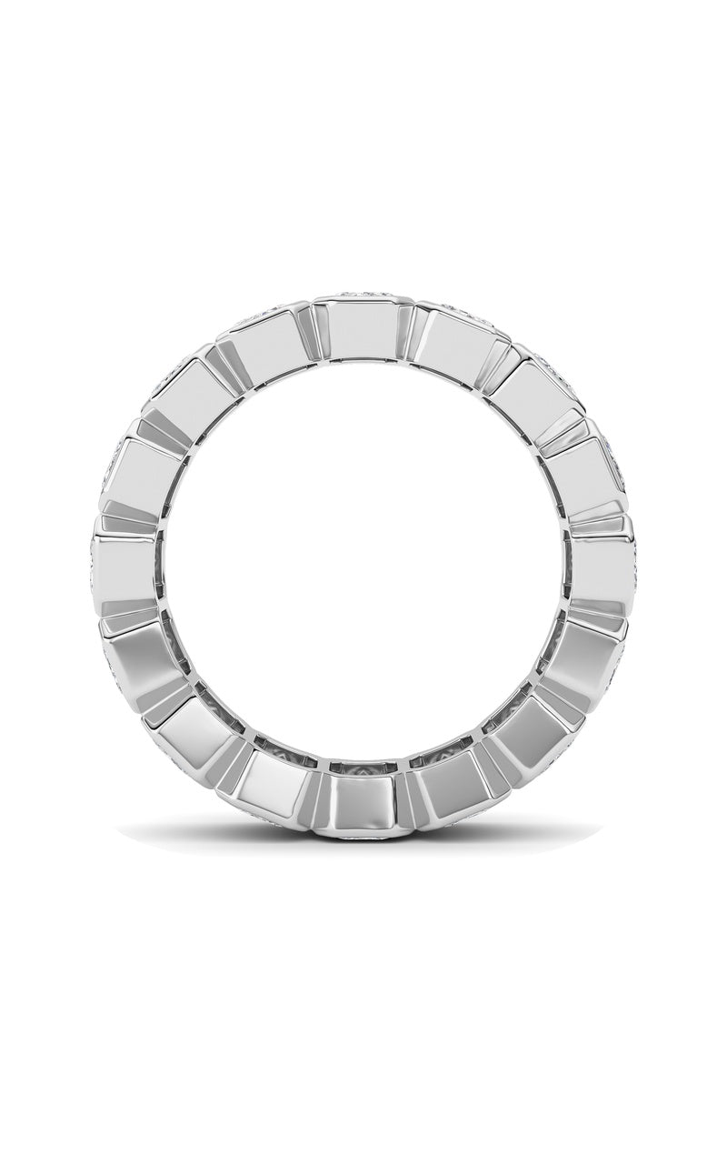 4CTW Emerald Shaped Lab Grown Diamond (F/VS) Eternity Band Ring in 14K Gold