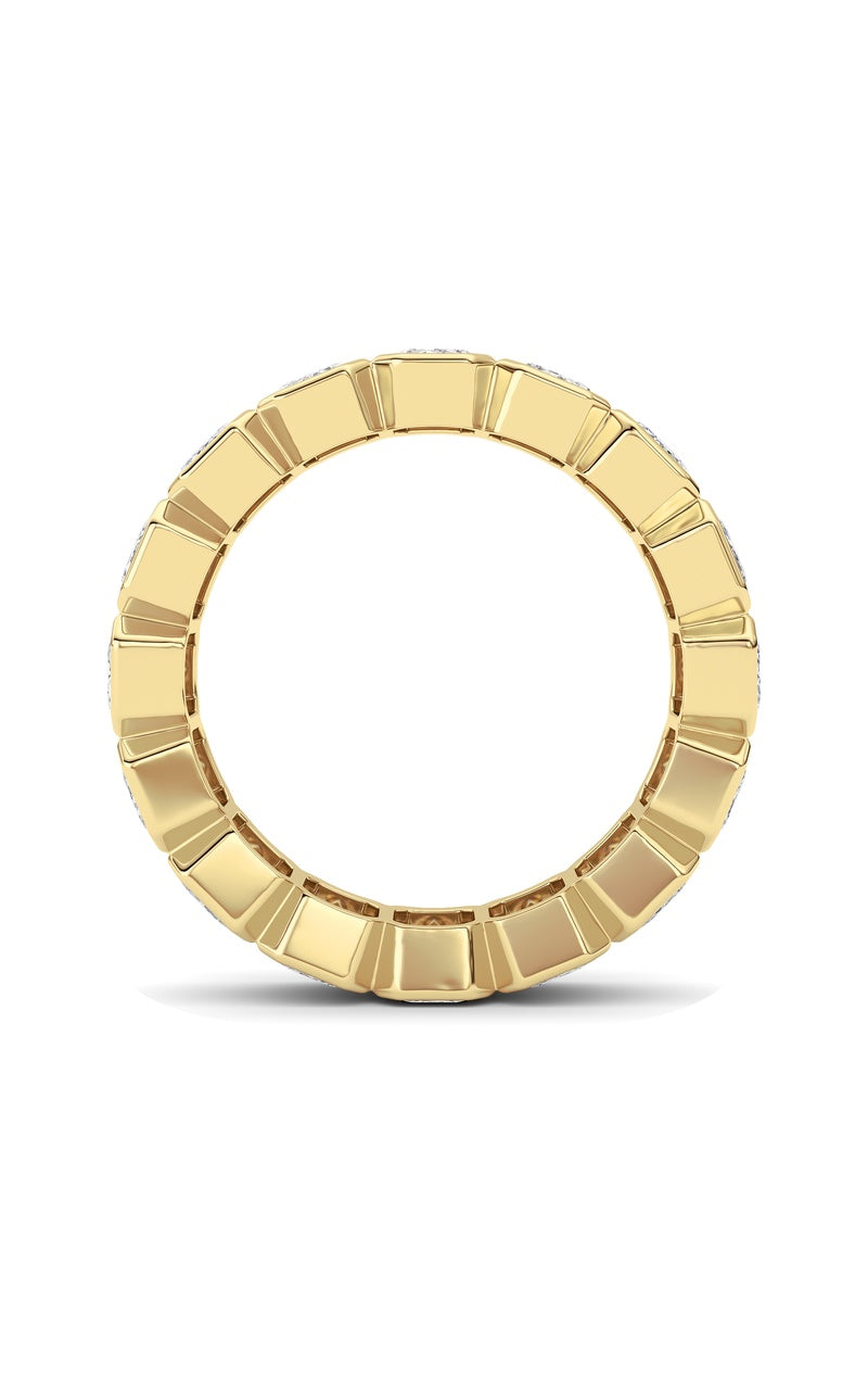 4CTW Emerald Shaped Lab Grown Diamond (F/VS) Eternity Band Ring in 14K Gold