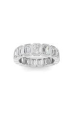 Load image into Gallery viewer, 4.25CTW Emerald Shaped Lab Grown Diamond (F/VS) Eternity Band Ring in 14K Gold

