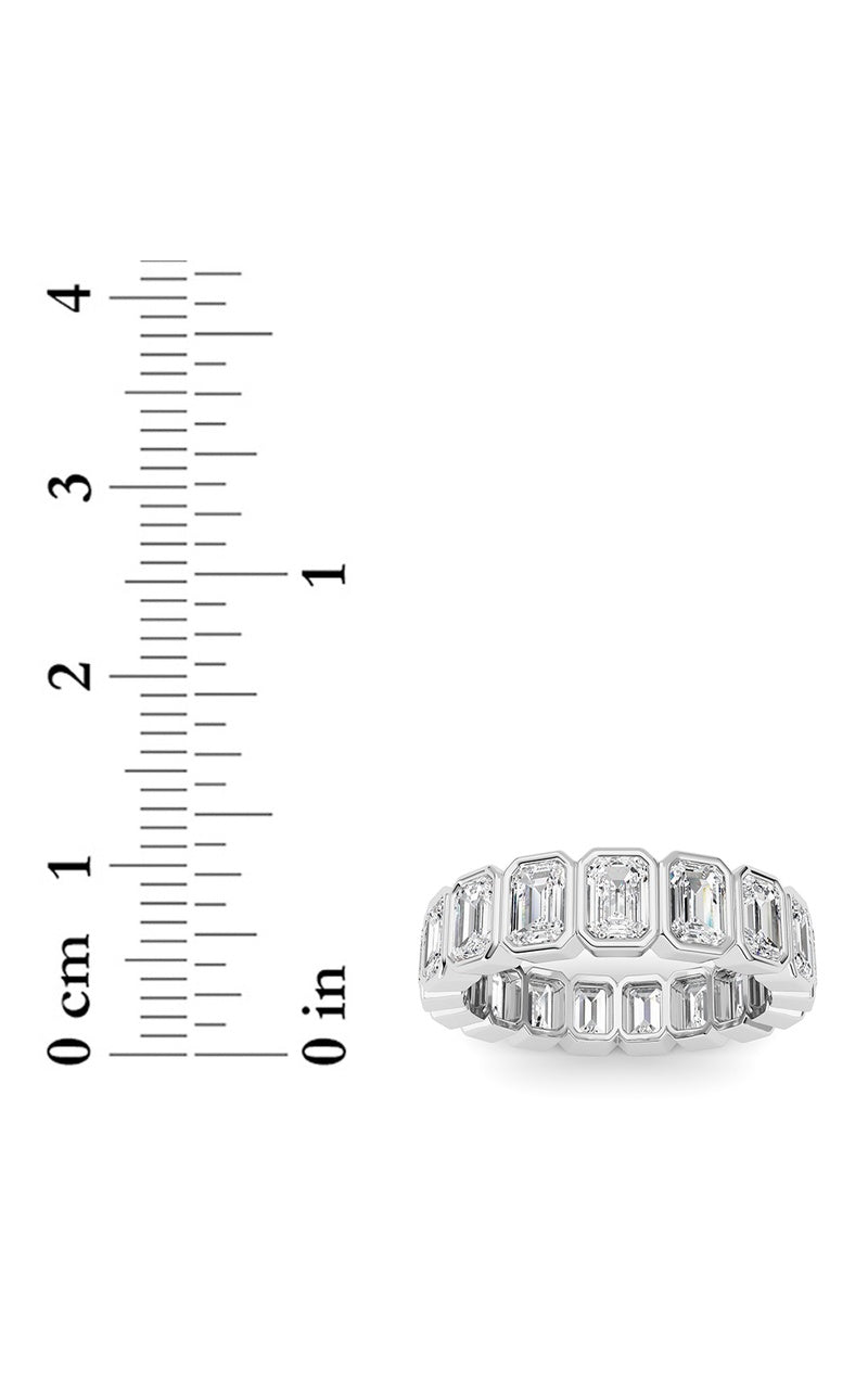 4.25CTW Emerald Shaped Lab Grown Diamond (F/VS) Eternity Band Ring in 14K Gold