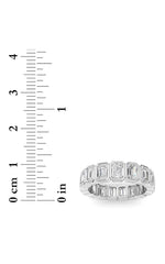 Load image into Gallery viewer, 4.25CTW Emerald Shaped Lab Grown Diamond (F/VS) Eternity Band Ring in 14K Gold
