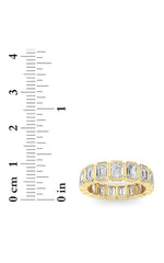 Load image into Gallery viewer, 4.25CTW Emerald Shaped Lab Grown Diamond (F/VS) Eternity Band Ring in 14K Gold
