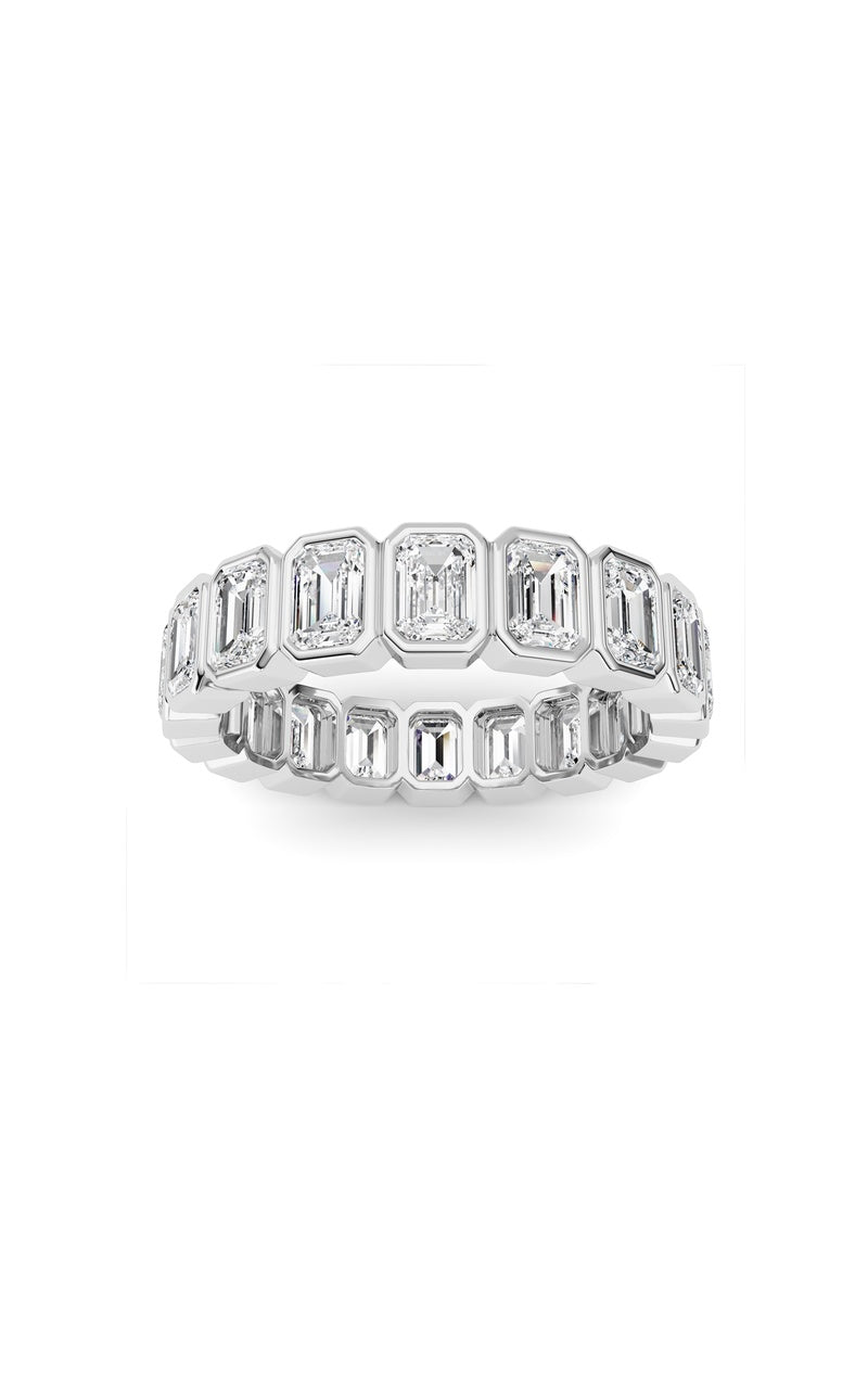 4.5CTW Emerald Shaped Lab Grown Diamond (F/VS) Eternity Band Ring in 14K Gold