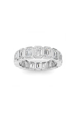 Load image into Gallery viewer, 4.5CTW Emerald Shaped Lab Grown Diamond (F/VS) Eternity Band Ring in 14K Gold
