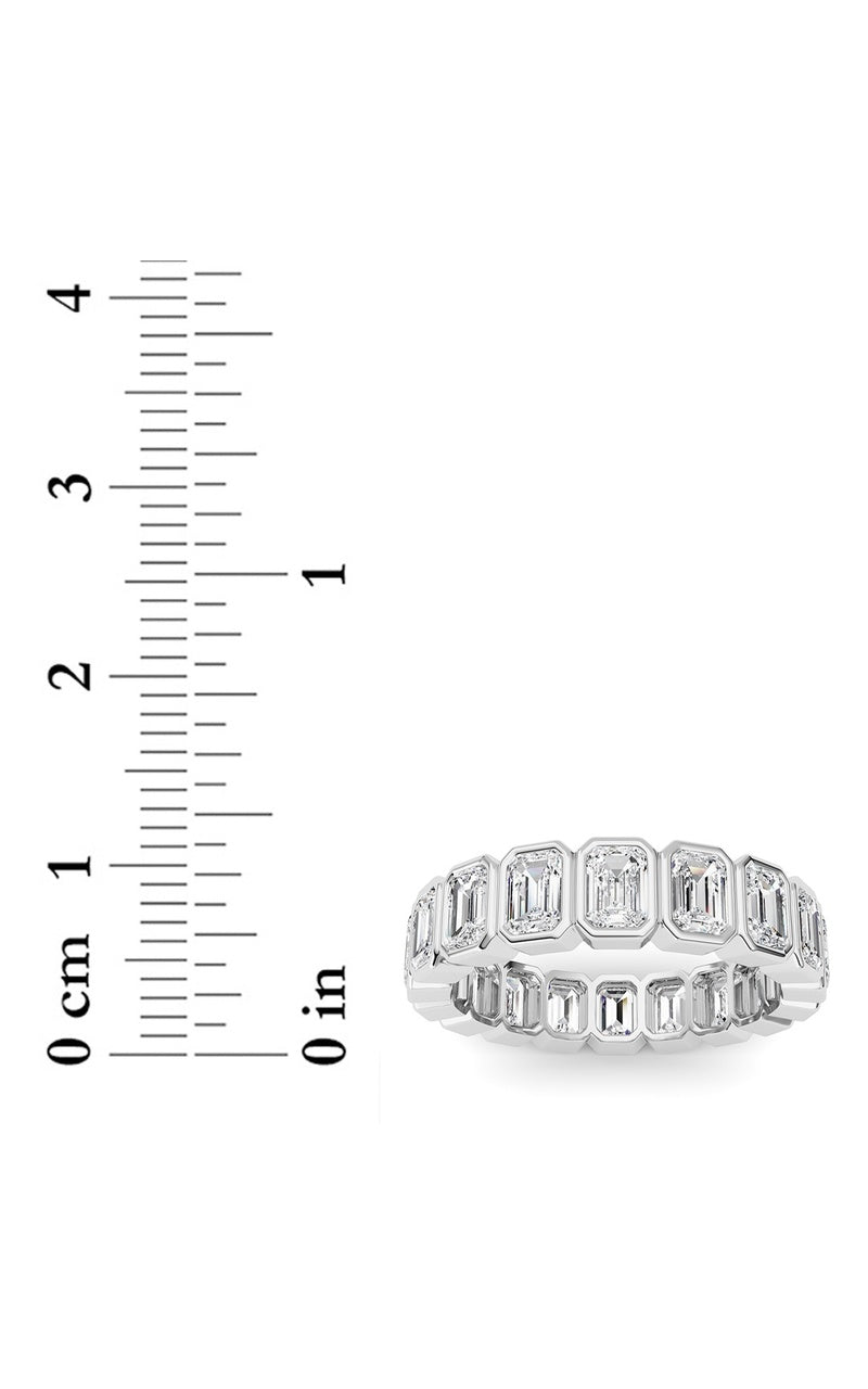 4.5CTW Emerald Shaped Lab Grown Diamond (F/VS) Eternity Band Ring in 14K Gold