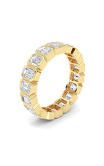 Load image into Gallery viewer, 4.5CTW Emerald Shaped Lab Grown Diamond (F/VS) Eternity Band Ring in 14K Gold

