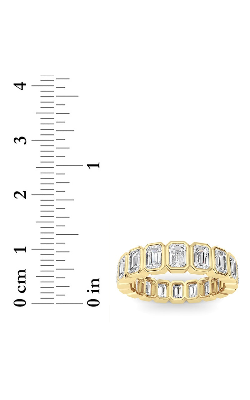 4.5CTW Emerald Shaped Lab Grown Diamond (F/VS) Eternity Band Ring in 14K Gold