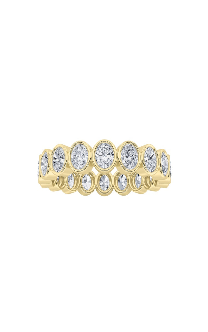 3.75CTW Oval Shaped Lab Grown Diamond (F/VS) Eternity Band Ring in 14K Gold