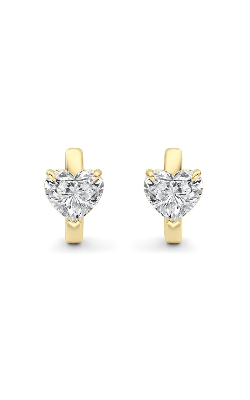 2CTW Heart Shaped Lab Grown Diamond (F/VS) Earring in 14K White Gold