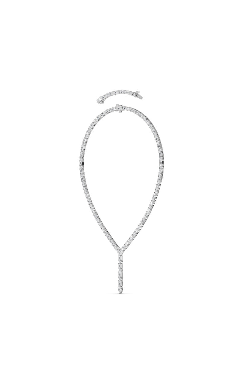 28CTW Mix Shaped Lab Grown Diamond Necklace in 14K Gold (F/VS)