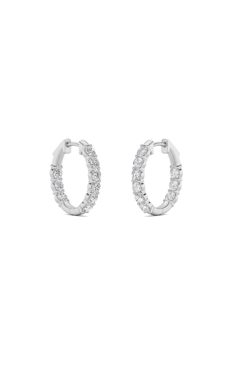 1CTW Round Shaped Lab Grown Diamond (F/VS) Inside Out Hoop Earring in 14K Gold