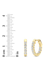 Load image into Gallery viewer, 1CTW Round Shaped Lab Grown Diamond (F/VS) Inside Out Hoop Earring in 14K Gold
