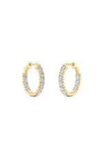 Load image into Gallery viewer, 2CTW Round Shaped Lab Grown Diamond (F/VS) Inside Out Hoop Earrings in 14K Gold
