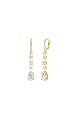 Load image into Gallery viewer, 4.5CTW Pear Shaped Lab Grown Diamond (F/VS) Dangle Earrings in 14K Gold
