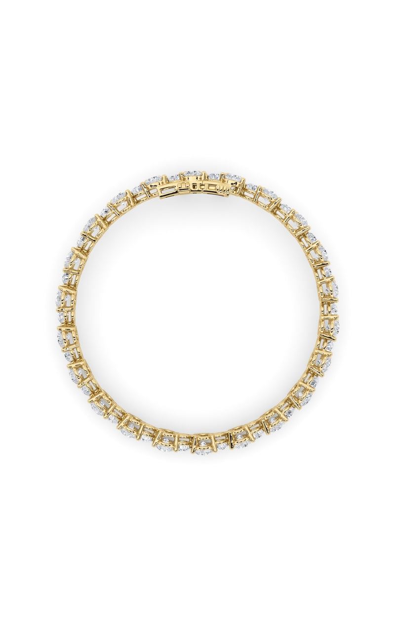 13CTW Round Shaped Lab Grown Diamond (F/VS) Cluster Bracelet in 14K Gold